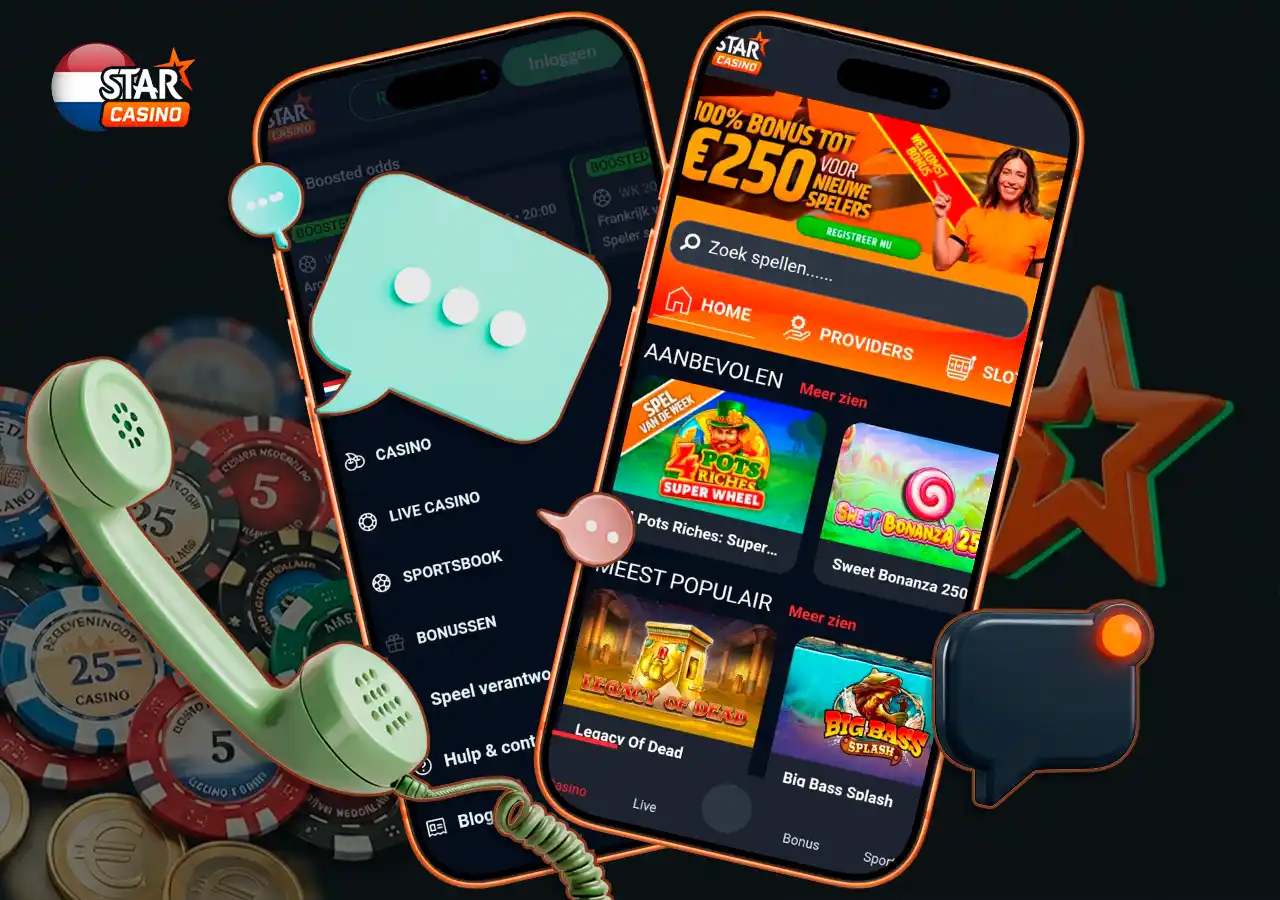 Starcasino klantenservice 24/7 bereikbaar via live chat en contact.